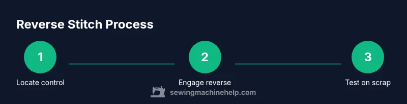 Process diagram of reverse stitching on a Singer sewing machine
