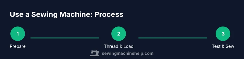 Three-step process to use a sewing machine