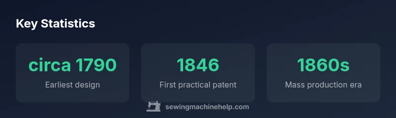 Infographic showing the invention timeline of sewing machines
