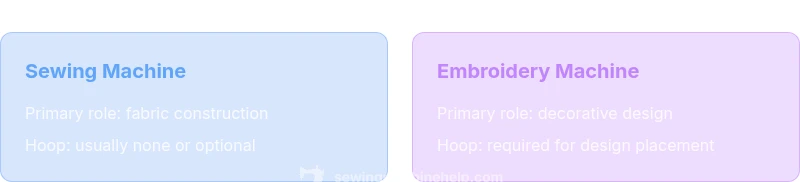 Comparison chart: sewing vs embroidery machines